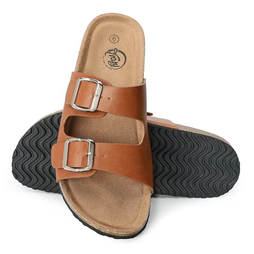 Trary  Brown Double Strap Sandals Sz 7